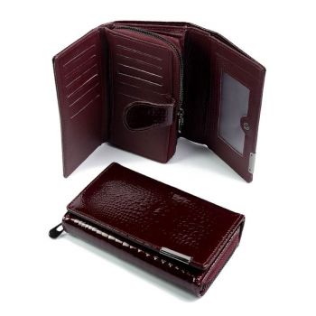 Portofel dama, 5261, piele naturala, Bordo