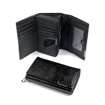 Portofel dama, 5261, piele naturala, Negru