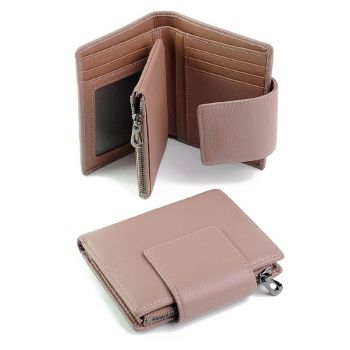 Portofel dama, A899-9, piele naturala, Roz pudrat