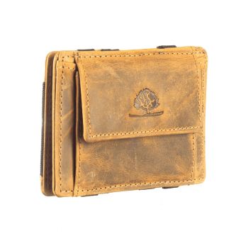 Portofel dama piele naturala 10.5 x 7.5 x 1.5 cm - Vintage RFID - - Bej