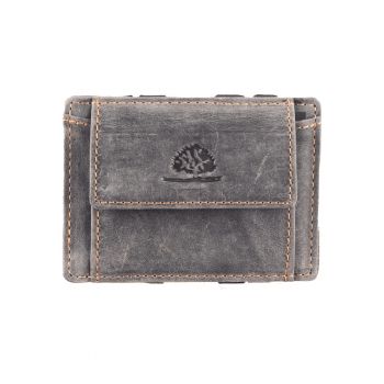 Portofel dama piele naturala 10.5 x 7.5 x 1.5 cm - Vintage RFID - - Gri