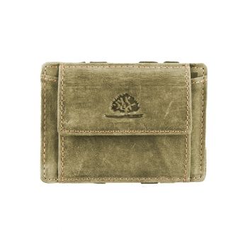 Portofel dama piele naturala 10.5 x 7.5 x 1.5 cm - Vintage RFID - - Verde