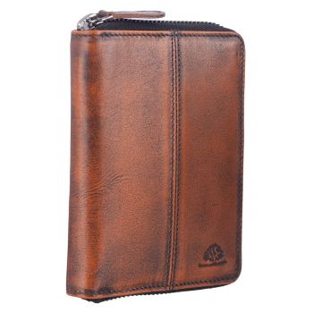 Portofel dama piele naturala 10 x - Destressed - wqdwqfwq - Coniac