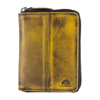 Portofel dama piele naturala 10 x - Destressed - wqdwqfwq - Galben