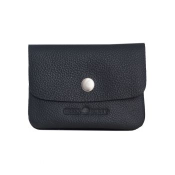 Portofel dama piele naturala 11 x 8 - Minimax - wqfwq - Negru - 11 x 8 x 2.5 cm