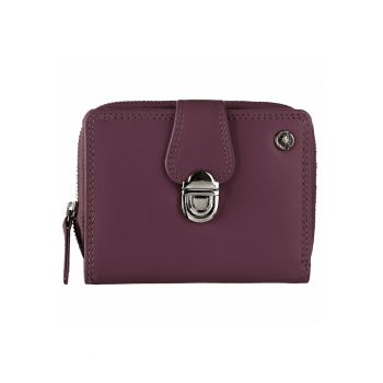 Portofel dama piele naturala 9 x 11 x 3.5 cm - Spongy Nappa - - Visiniu