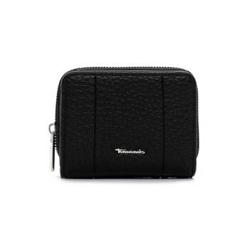 Portofel de piele ecologicca cu aspect granulat - Negru