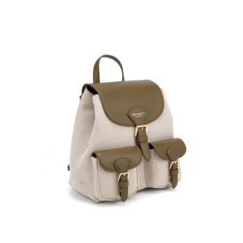 Rucsac cu clapa si 2 buzunare frontale Arcane Elite - Bej/Kaki