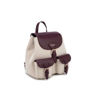 Rucsac cu clapa si 2 buzunare frontale Arcane Elite - Visiniu/Bej