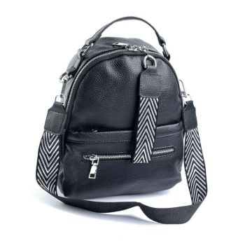 Rucsac dama, 8636, piele naturala, Negru