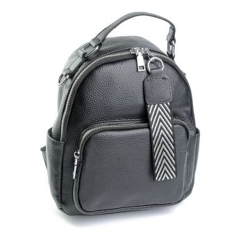 Rucsac dama, 8638, piele naturala, Negru