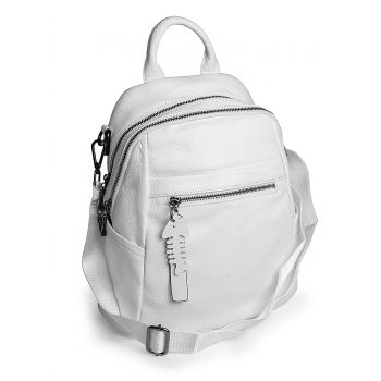 Rucsac dama, 900105, piele naturala, Alb