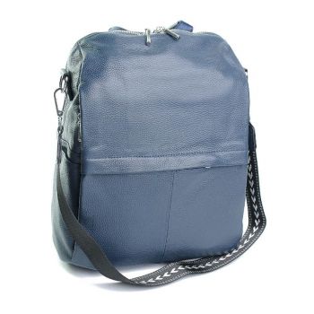 Rucsac dama, 900112, piele naturala, Albastru