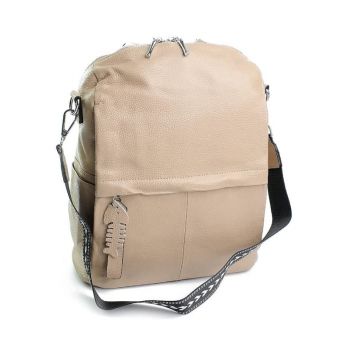 Rucsac dama, 900112, piele naturala, Crem