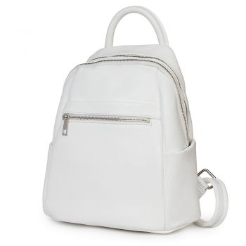 Rucsac dama din piele Jonathan alb