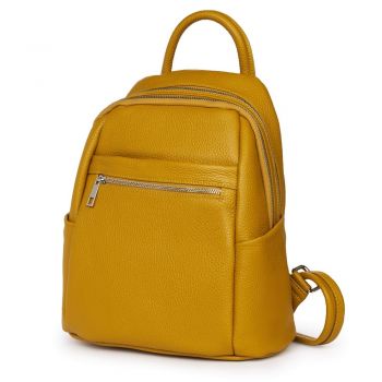 Rucsac dama din piele Jonathan galben mustar