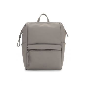 Rucsac de piele ecologica cu buzunare laterale - Maro taupe