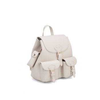 Rucsac de piele ecologica Oriana - Maro taupe deschis