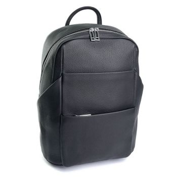 Rucsac pentru barbati, 230425, piele naturala, Negru
