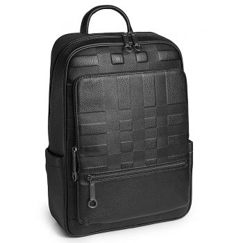 Rucsac pentru barbati, 30029-3, piele naturala, Negru