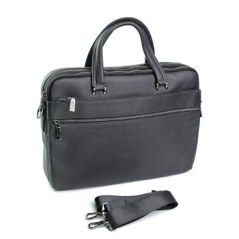 Servieta pentru barbati, 252311, piele naturala, Neagra