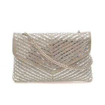 Geanta ALDO argintie, SPARKLEBAG 048, din piele ecologica