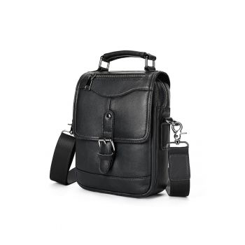 Geanta/Borseta piele naturala - - Negru Denim