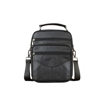 Geanta/Borseta piele naturala - - Negru Leather