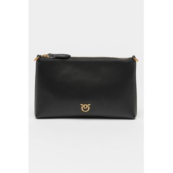 Geanta crossbody cu bareta detasabila de umar Flat - Negru