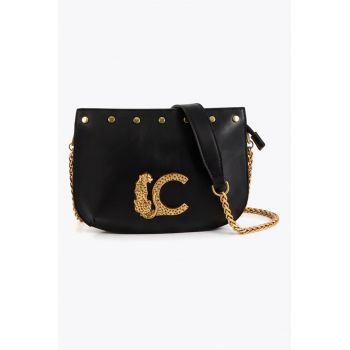 Geanta crossbody cu bareta din lant - Negru