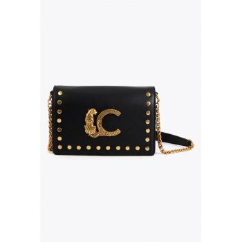 Geanta crossbody cu bareta din lant - Negru