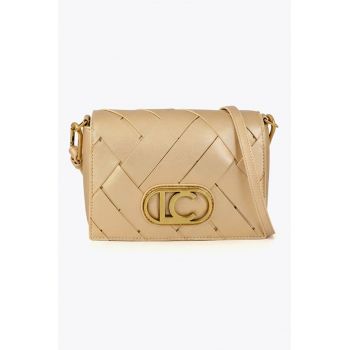 Geanta crossbody cu model uni - Auriu