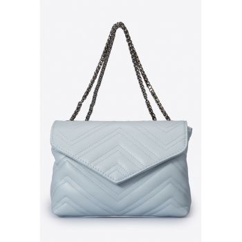 Geanta crossbody de piele cu bareta de lant convertibila
