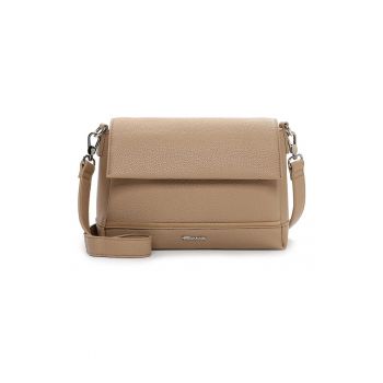 Geanta crossbody de piele ecologica cu aspect texturat - Maro nisip