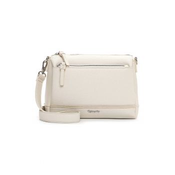 Geanta crossbody de piele ecologica cu buzunare exterioare cu fermoar - Bej deschis