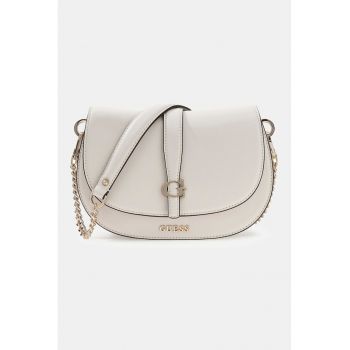 Geanta crossbody de piele ecologica cu doua barete Carrie - Alb fildes