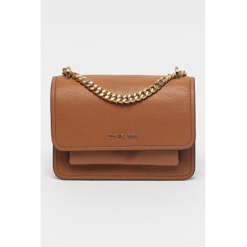 Geanta crossbody din piele cu aspect granulat Claire - Maro scortisoara