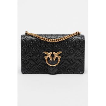 Geanta crossbody din piele Love One Classic - Negru