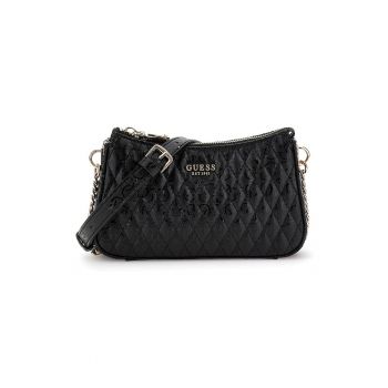 Geanta crossbody mini din piele ecologica cu logo metalic Betula - Negru