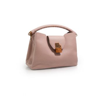 Geantă dama  3146 - piele naturală - roz - 30x15x10cm