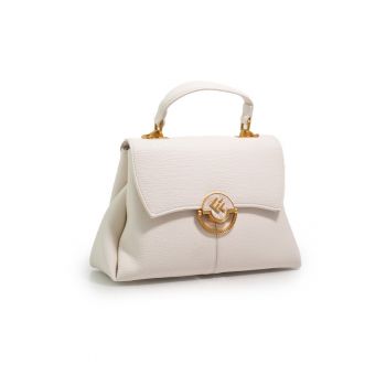 Geantă damă  8193 - piele naturală - bej - 30x15x10cm