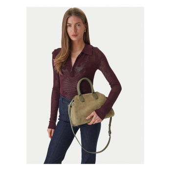 Geanta dama -  piele naturala - verde - One Size INTL