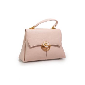 Geantă de damă  8193 - piele naturală - roz - 30x15x10cm