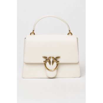Geanta de piele cu bareta de umar Love One - Crem