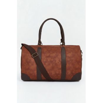 Geanta duffle cu bareta detasabila - Maro