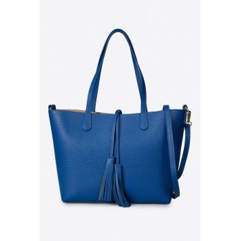 Geanta shopper cu canafi - Albastru royal