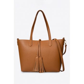 Geanta shopper cu canafi - Caramel