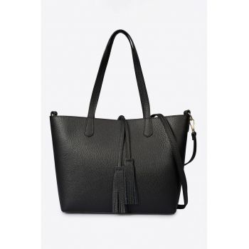 Geanta shopper cu canafi - Negru