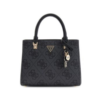 Geanta shopper cu monograma Noelle - Negru/Gri antracit