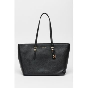 Geanta shopper de piele Quinn - Negru